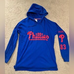 Women’s Phillies PINK 5th and Ocean long sleeve hooded shirt